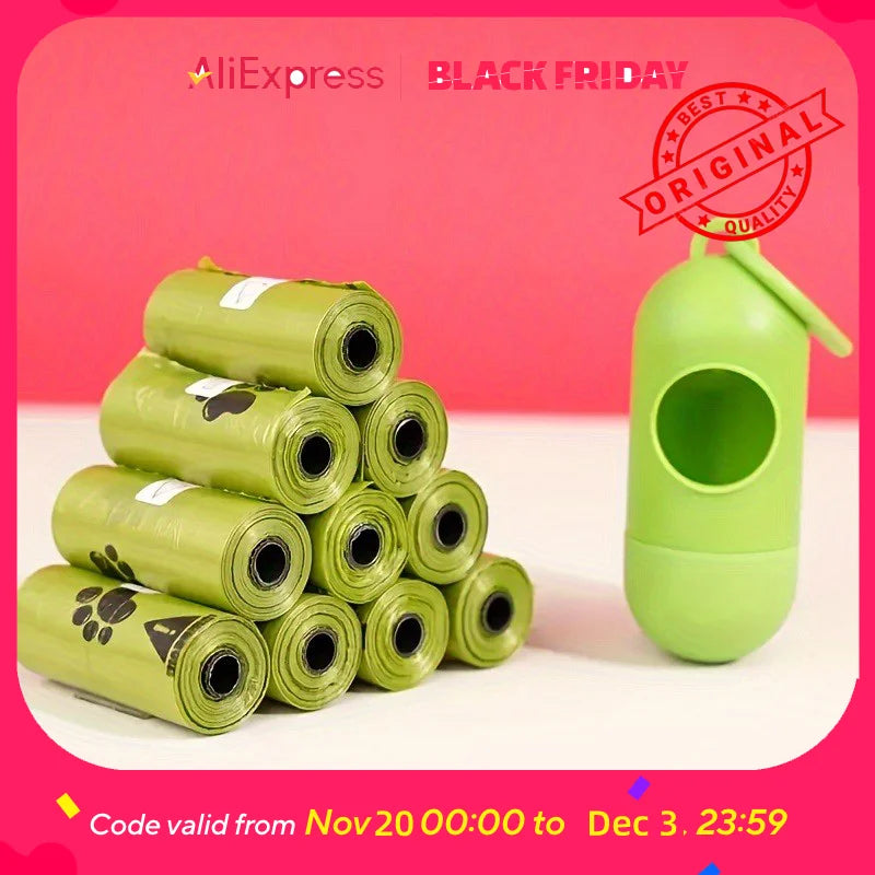 Biodegradable Dog Poop Bags, Extra Thick Leak Proof Waste Bags with printing, Eco-Friendly Dog Walking Essentials, Scented