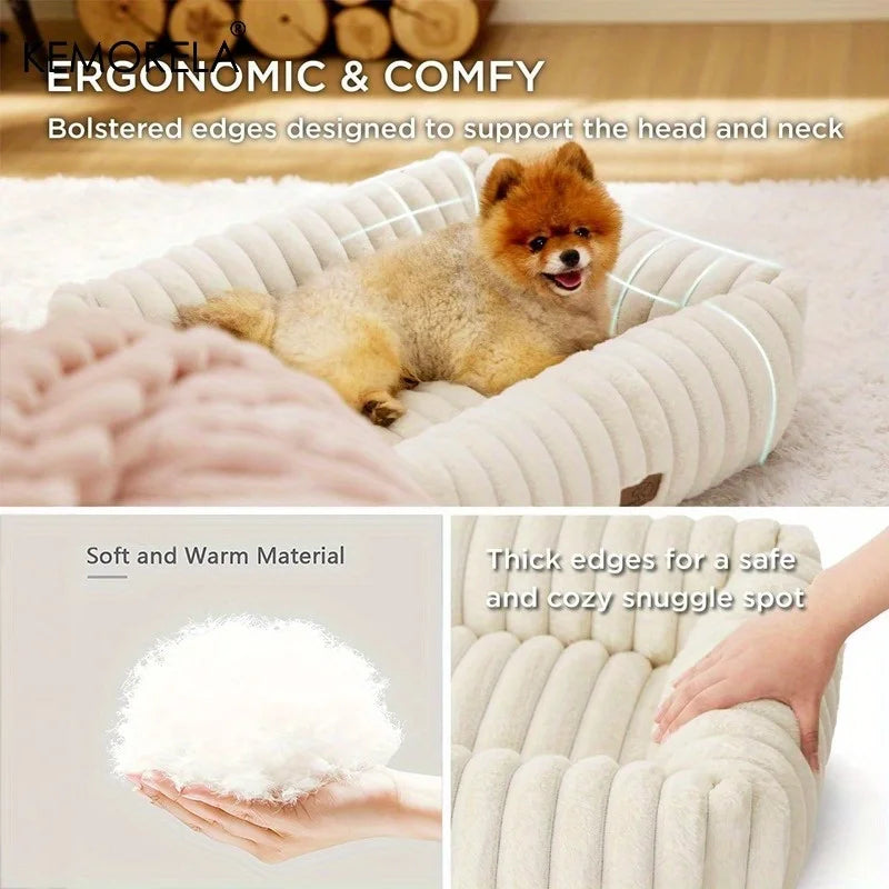 Orthopedic Plush Dog Bed - Mattress with High Resilience Support All Seasons Fluffy Pet Bed for Medium Large Dogs,for Bedroom